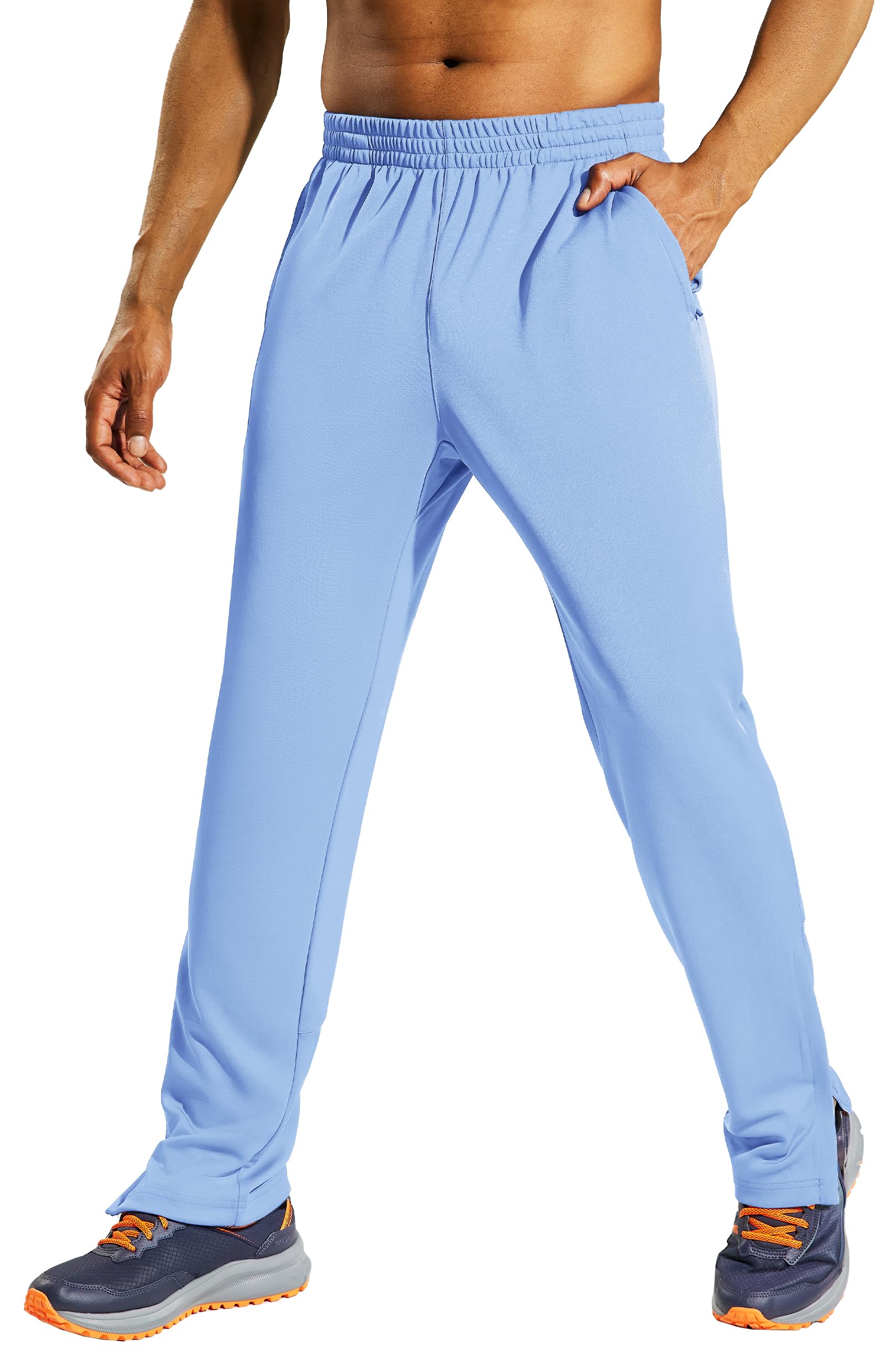 MIER Pantaloni della tuta da uomo con tasche, pantaloni sportivi da allenamento, pantaloni da calcio con cerniera alla caviglia