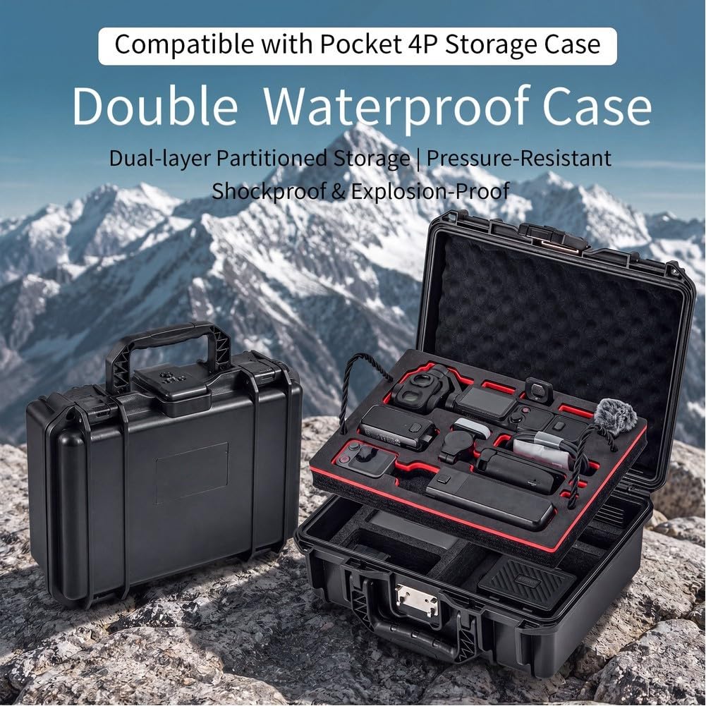 Custodia rigida impermeabile per dji Pocket 4 Pro, scatola da viaggio antiurto in ABS con grado di protezione IPX6