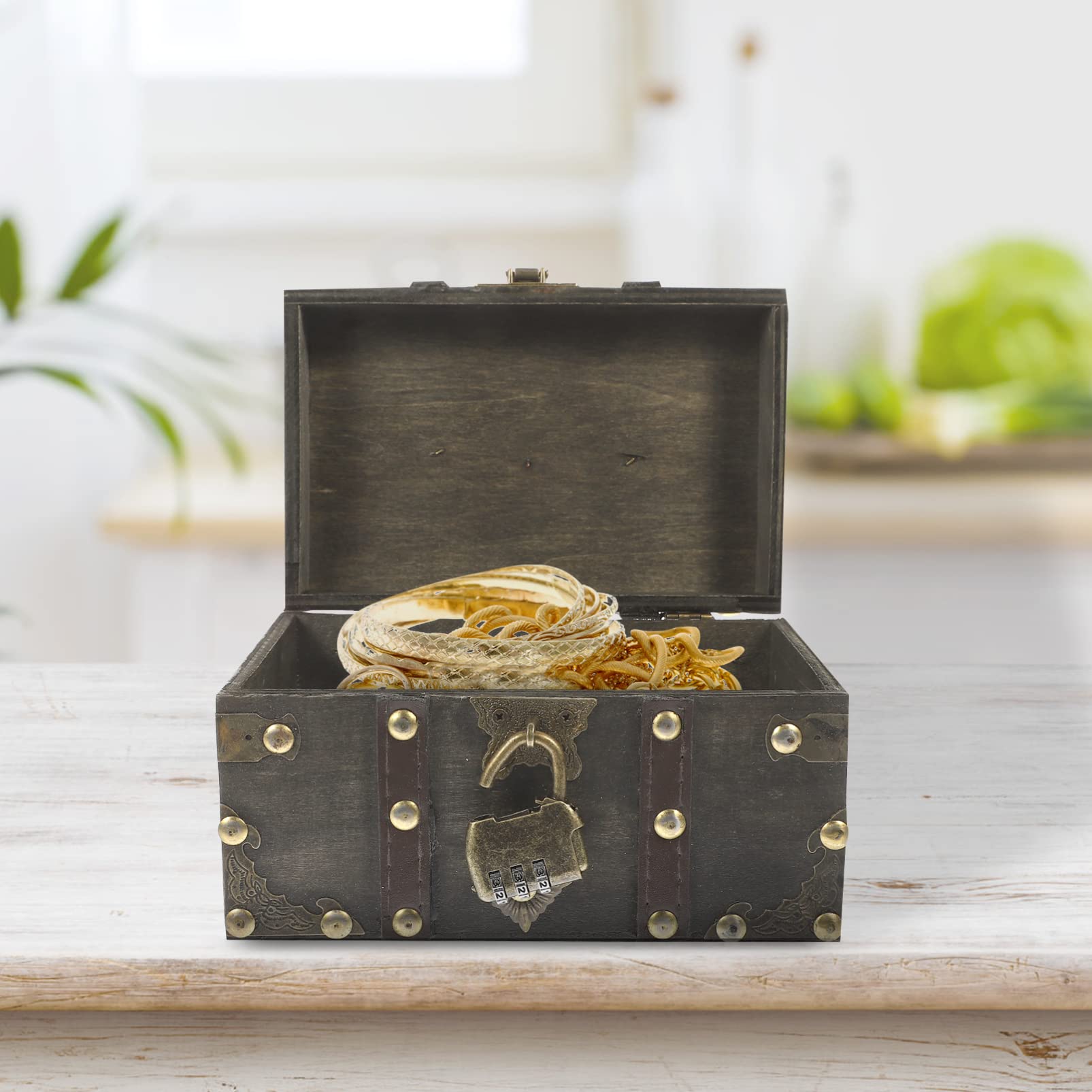 DECHOUS Vintage Schmuckkästchen mit Schloss Elegante Aufbewahrungsbox für Ringe und Schmuck für Schmuckladen oder Zuhause