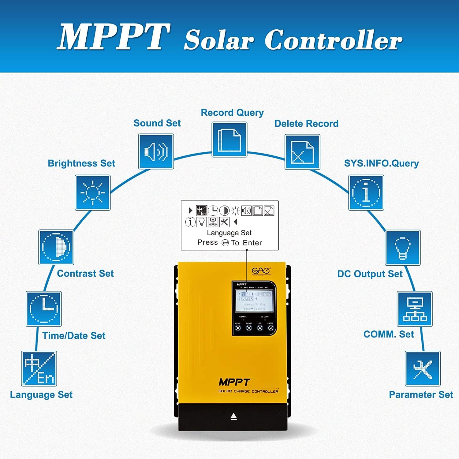 Best Cyber Monday 🔥 OAE MPPT Solar Charge Controller 60amp DC 12V24V48V Auto Battery Regulator PV 150V Input MPPT Charge Controller for Lithium, Sealed, Gel, and Flooded Batteries