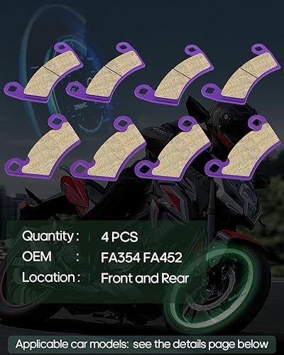 Miniatura 2 de SCITOO Pastillas de freno de fibra de carbono aptas para 08 09 10 11 12 13 14 para Polaris Ranger 10 11 12 13 14 para Polaris RZR