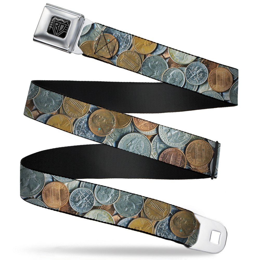 Cinturón de seguridad Buckle-Down resistente con estampado de monedas 8