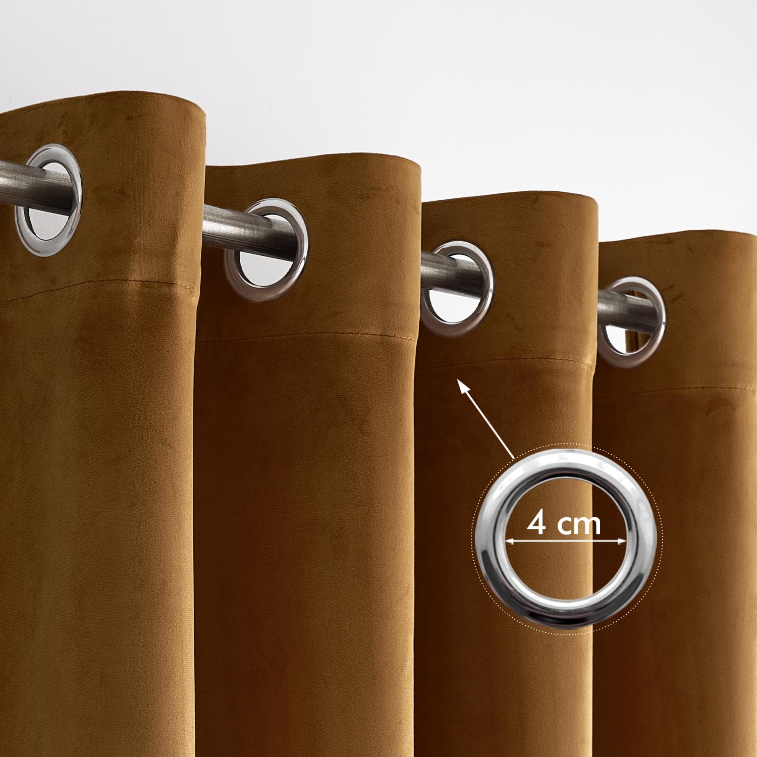 Woaboy Velvet Curtains 90 Drop Brown Curtain for Living Room Thermal Blackout for Bedroom Luxury Eyelet Drapes Super Soft Window Treatment Insulated Soundproof & Room Darkening W 46 x L 90 2 Panels - Image 2