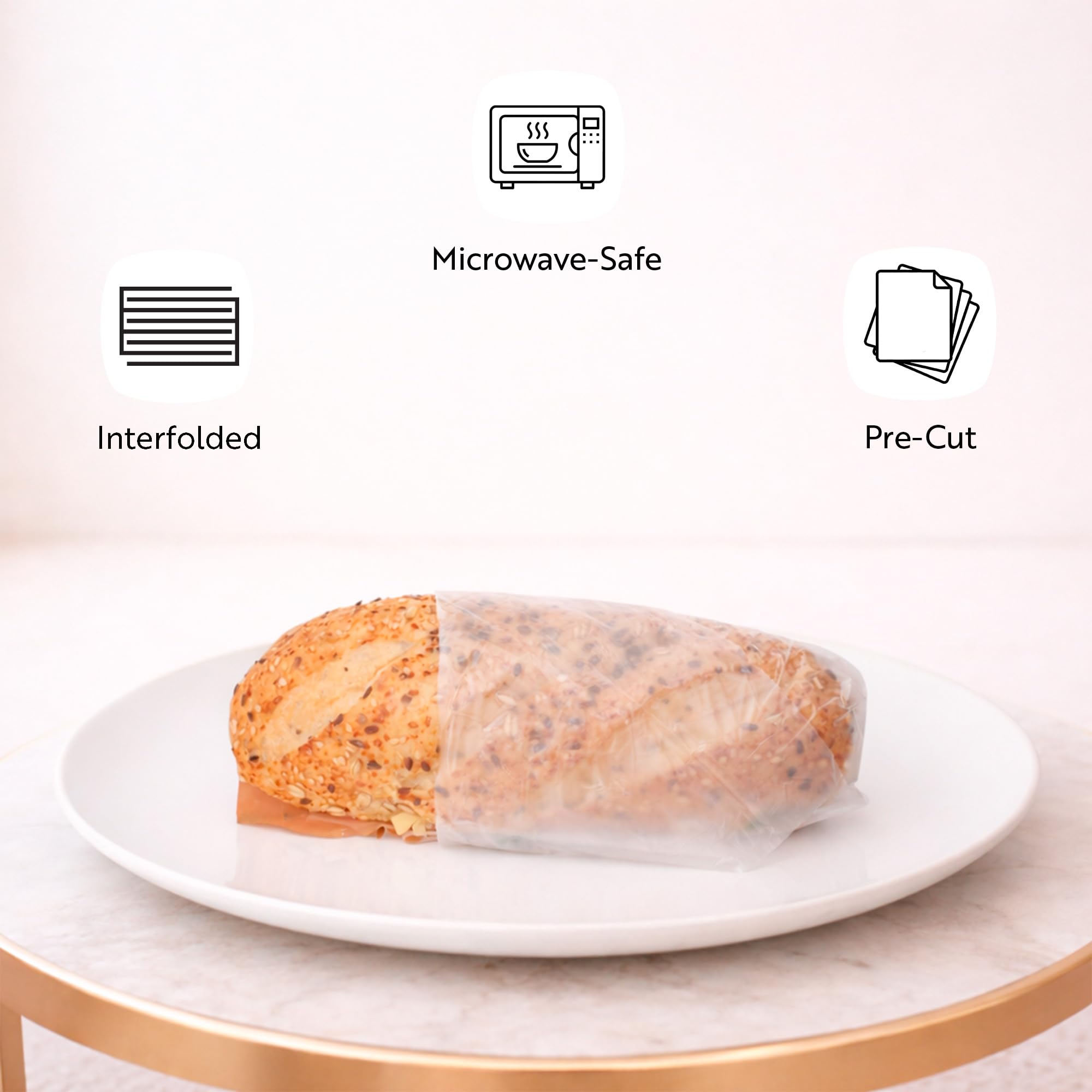 Restaurantware Base Hojas de plástico de 10.75 x 12 pulgadas, 1000 envolturas de plástico de carnicero entrelazadas, precortadas, desechables, hojas de plástico transparente, aptas para microondas,