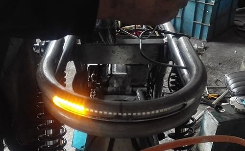 Miniatura 4 de Marco de asiento retro para motocicleta, Cafe Racer, aro con tira LED de luz de freno, luz trasera Singal (tubo de 78 pulgadasbucle planoancho 7.677