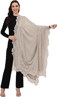 verame Modal Pashmina Lace Scarf for Women Lightweight Shawl Wrap for Weddings, Parties & Casual Wear Soft Floral Lace Stole-picture-33