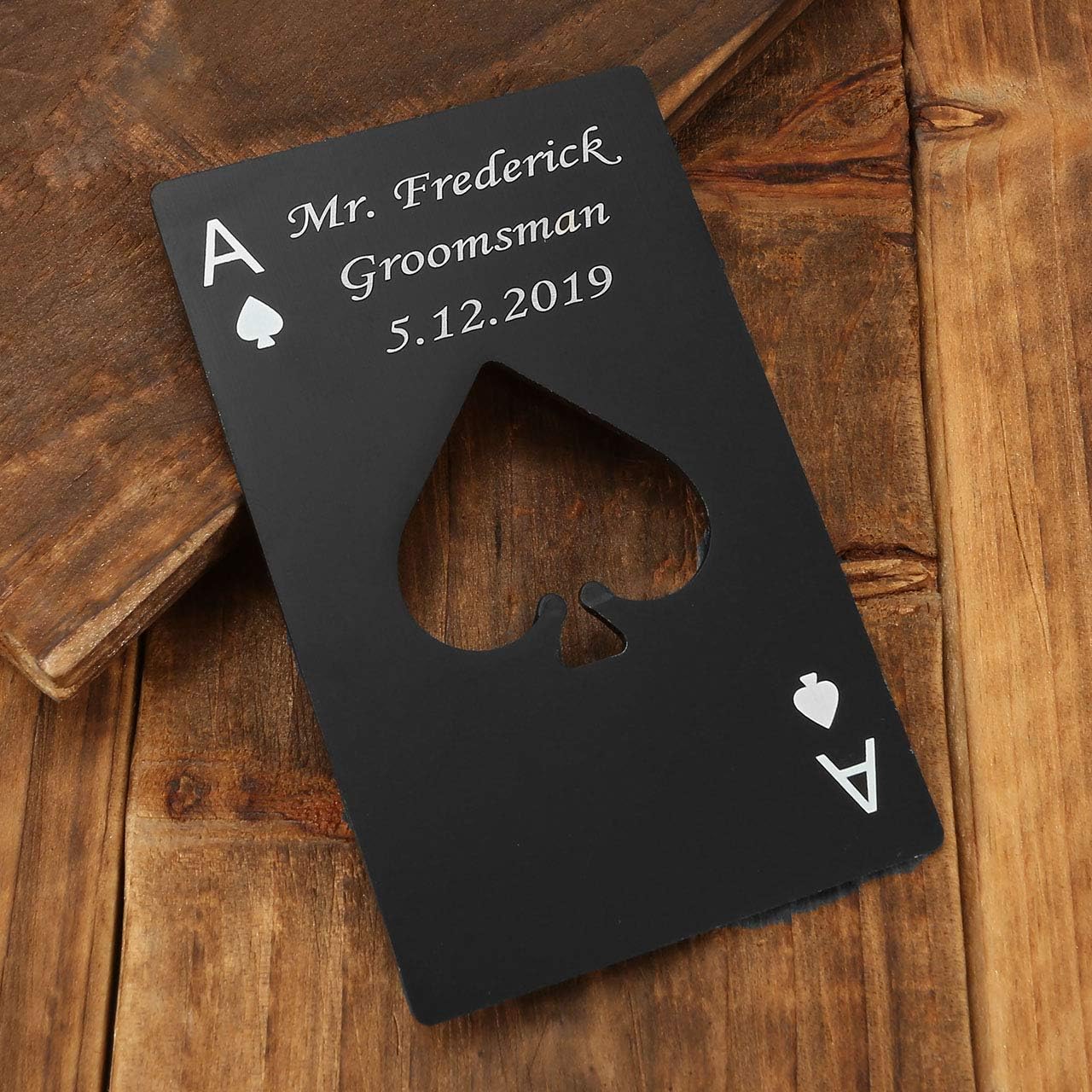 Personalized Custom Bottle Opener, Yoption 5 Pcs Stainless Steel Credit Card Size Beer Bottle Opener Cap for Wallet Pocket Wedding Party Groomsmen Birthday Gifts
