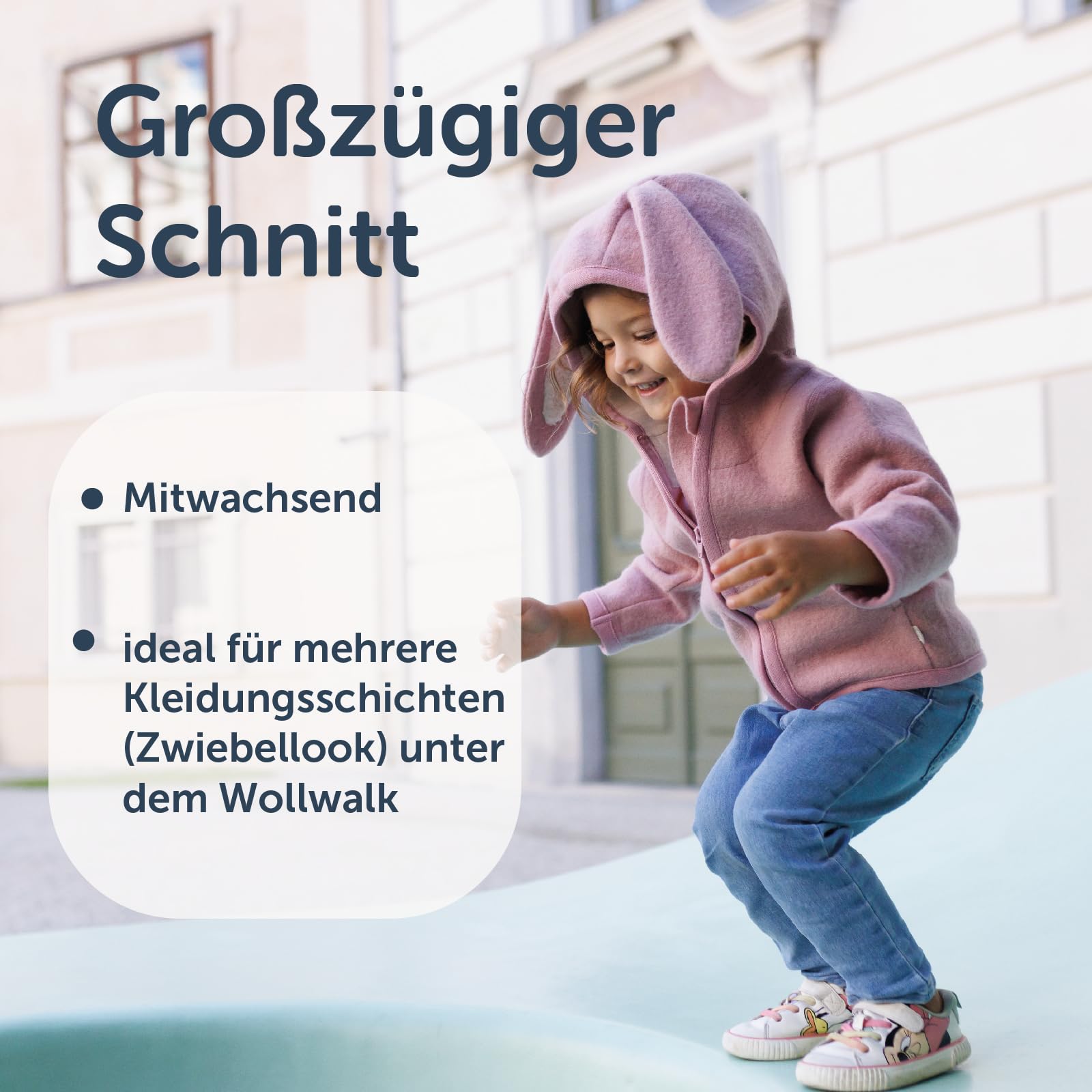 cocoome Wollwalk Jacke für Kinder | aus Natur Schurwolle mit Reißverschluss | Walk Jacke für Baby | Walkjacke Tiere | in Europa gefertigt | verschiedene Größen und Modelle | Größentabelle beachten