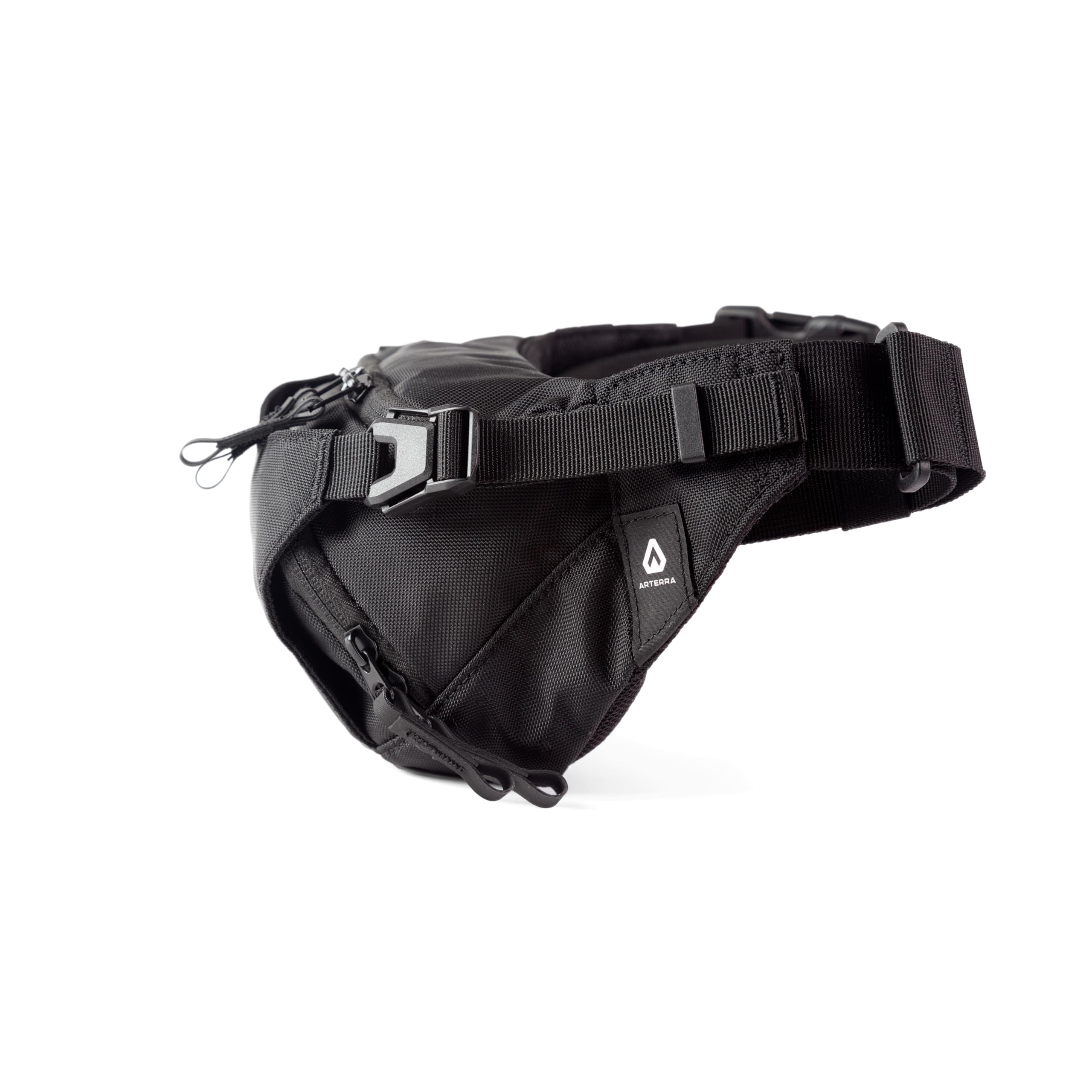 ARTERRA Falcon2L Bauchtasche – 2 Liter Sling Hip Bag mit verstellbarer Erweiterung, kompakt, leicht, für den täglichen Gebrauch, Outdoor, Hundespaziergänge, Wandern, Obsidian Black, Einheitsgröße, Hip