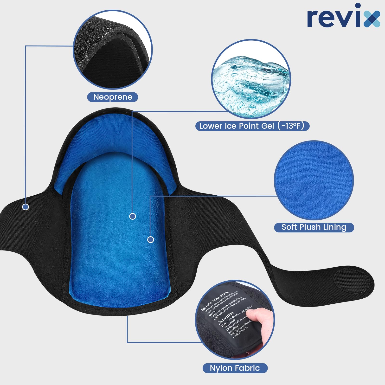 REVIX Paquete de 2 paquetes de hielo para el talón, paquete de hielo reutilizable para frío y caliente con cobertura completa de gel en el talón, envoltura de hielo ajustable para fascitis plantar