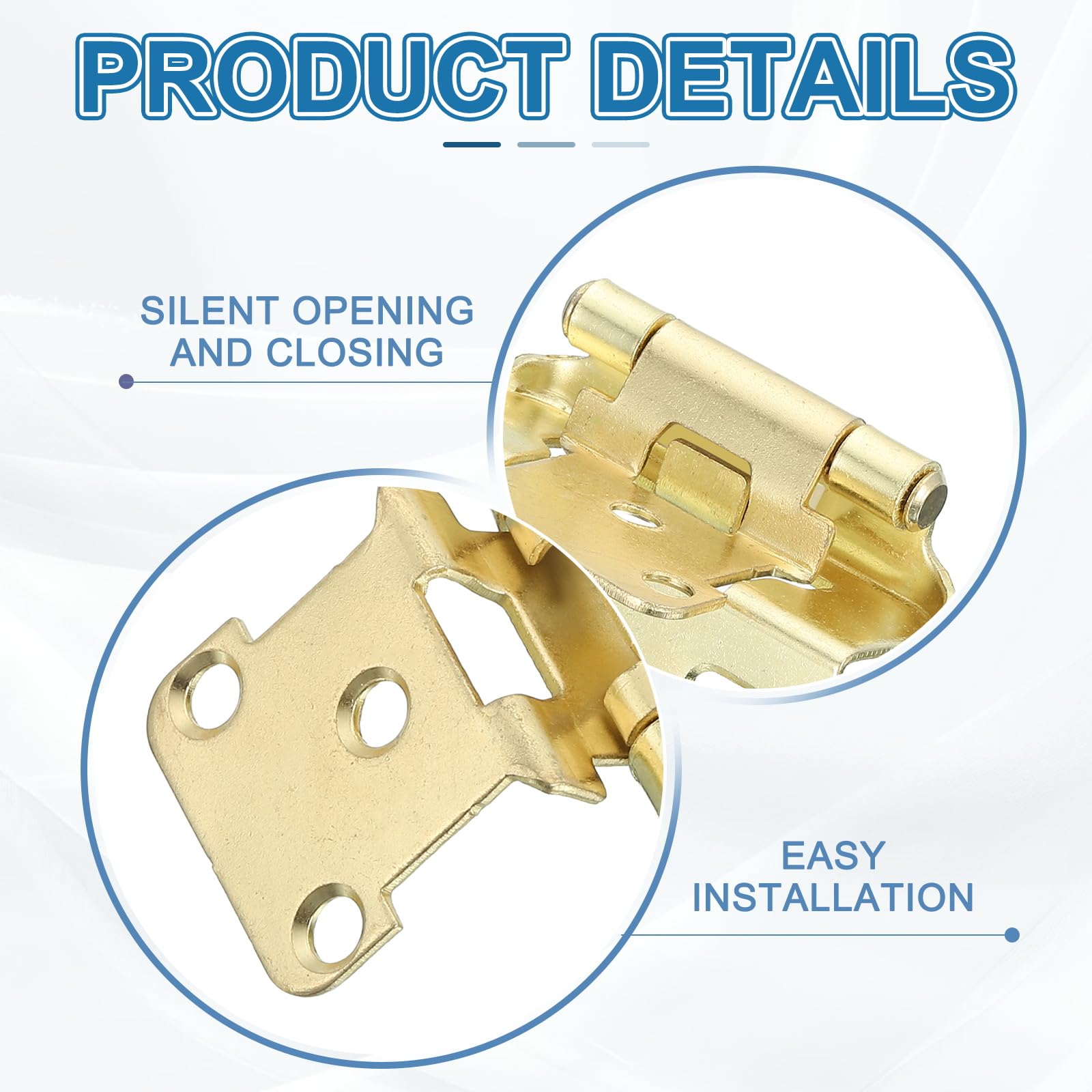 PATIKIL Self-Closing Cabinet Hinges Semi-Overlay 1/2 Inch - Image 3