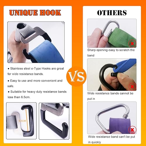 Miniatura 4 de J Bryant Fitness Resistance Band Exercise Bar Large Hook Heavy Duty Bar