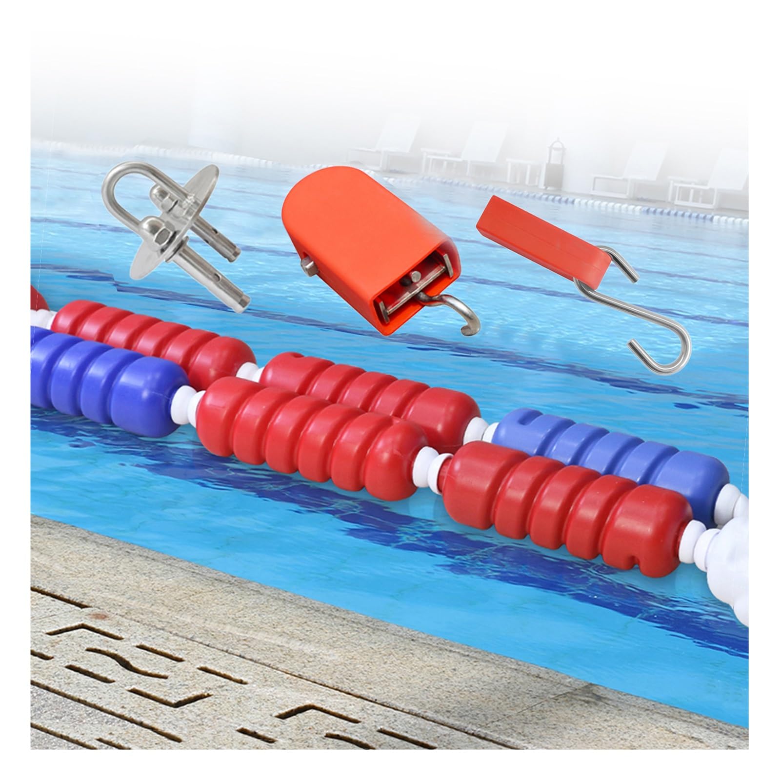 Schwimmendes Pool-Sicherheitsseil mit Haken Zubehör zum Markieren von Übungsspuren