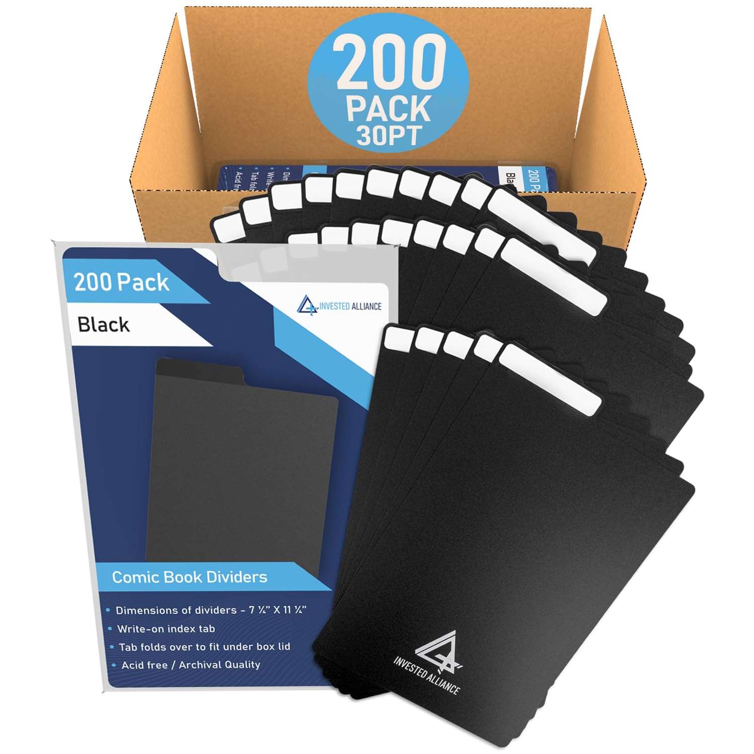 100 Pack Comic Book Dividers - 7x11 Inch Frosted Plastic Card Separators For Storage