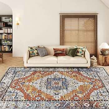 北欧風 花柄 ヴィンテージ風 ラグマット アンティークな北欧風の花柄！滑り止め付きラグ『MERCI/メルシィ