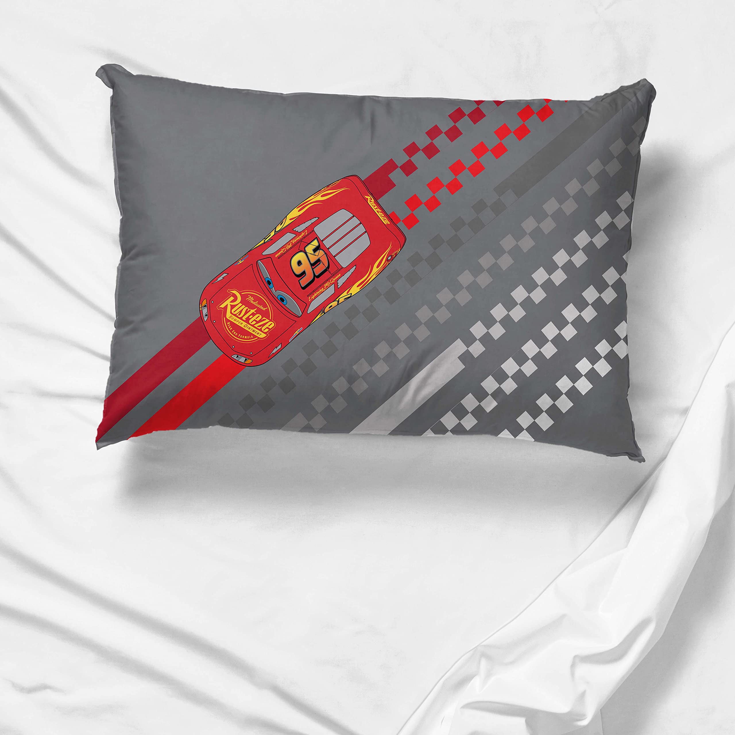 Jay Franco - Funda de almohada 100% algodón con diseño de Cars Race Day de Disney Pixar