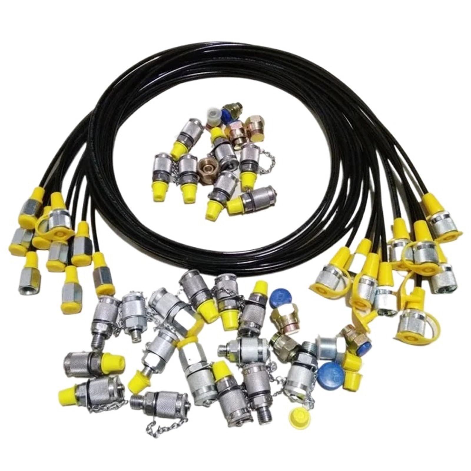 1 pz Tubo flessibile di misurazione della pressione ad alta pressione 63Mpa Giunto di misurazione della pressione idraulico Test Manometro della pressione del tubo 'olio(One hose 1.5 m)