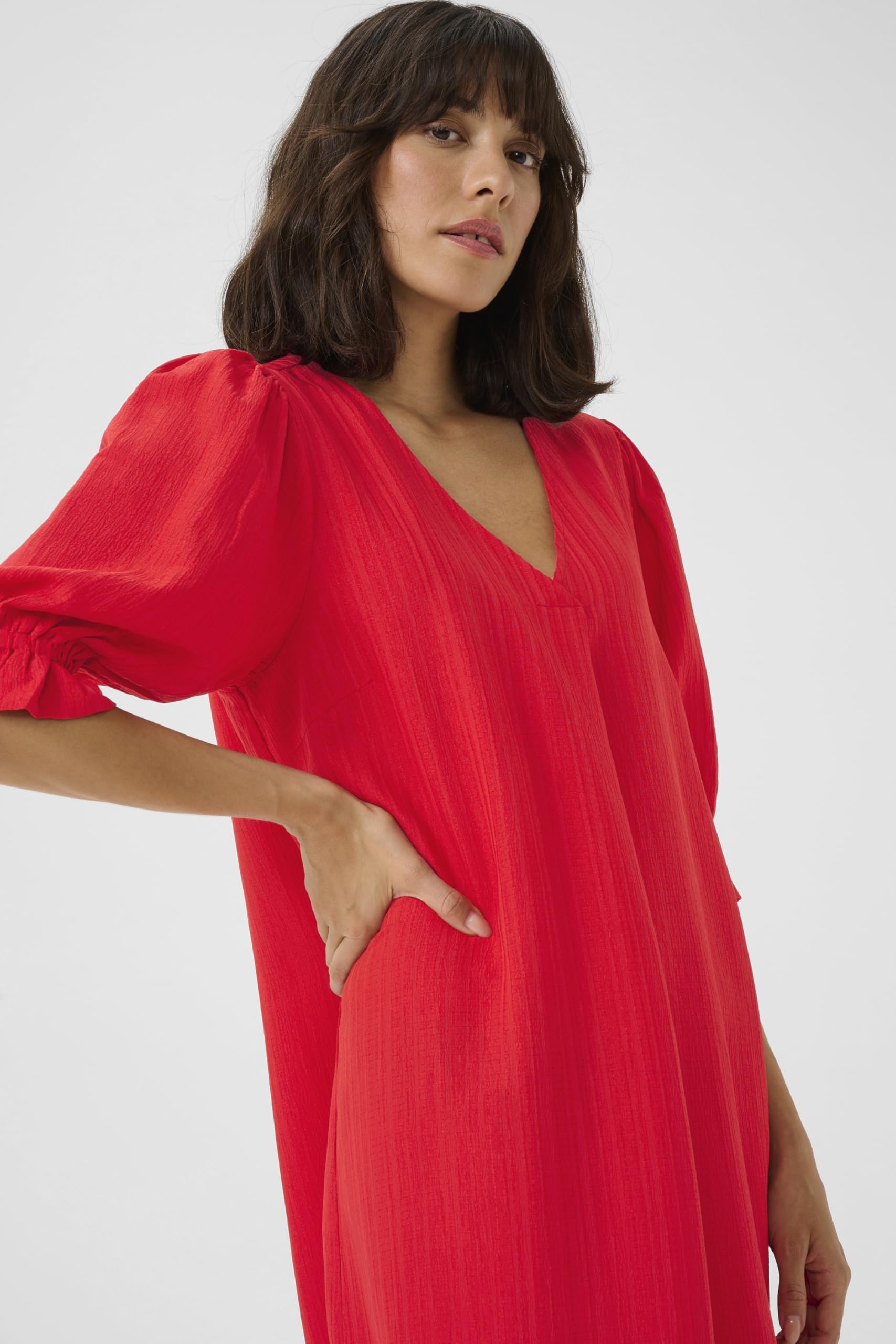 KAFFE Damen Kleid KApaulina Ellenbogenlänge