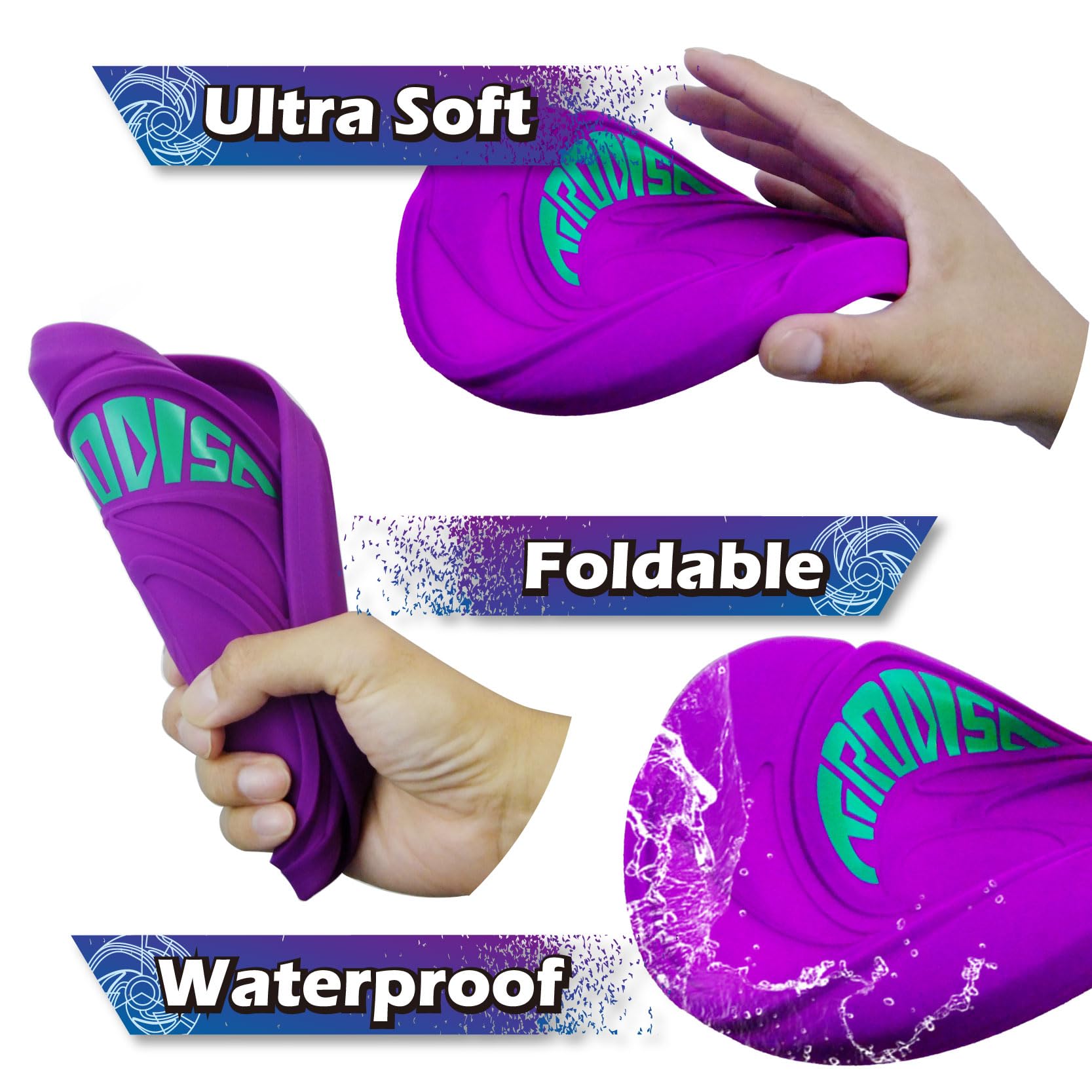 AMAZING TOYZ Tirodisc Frisbee pieghevole per bambini e adulti, disco volante in morbido silicone da 20 cm, portatile, tascabile, impermeabile, giocattolo per spiaggia, parco, giochi in piscina, facile