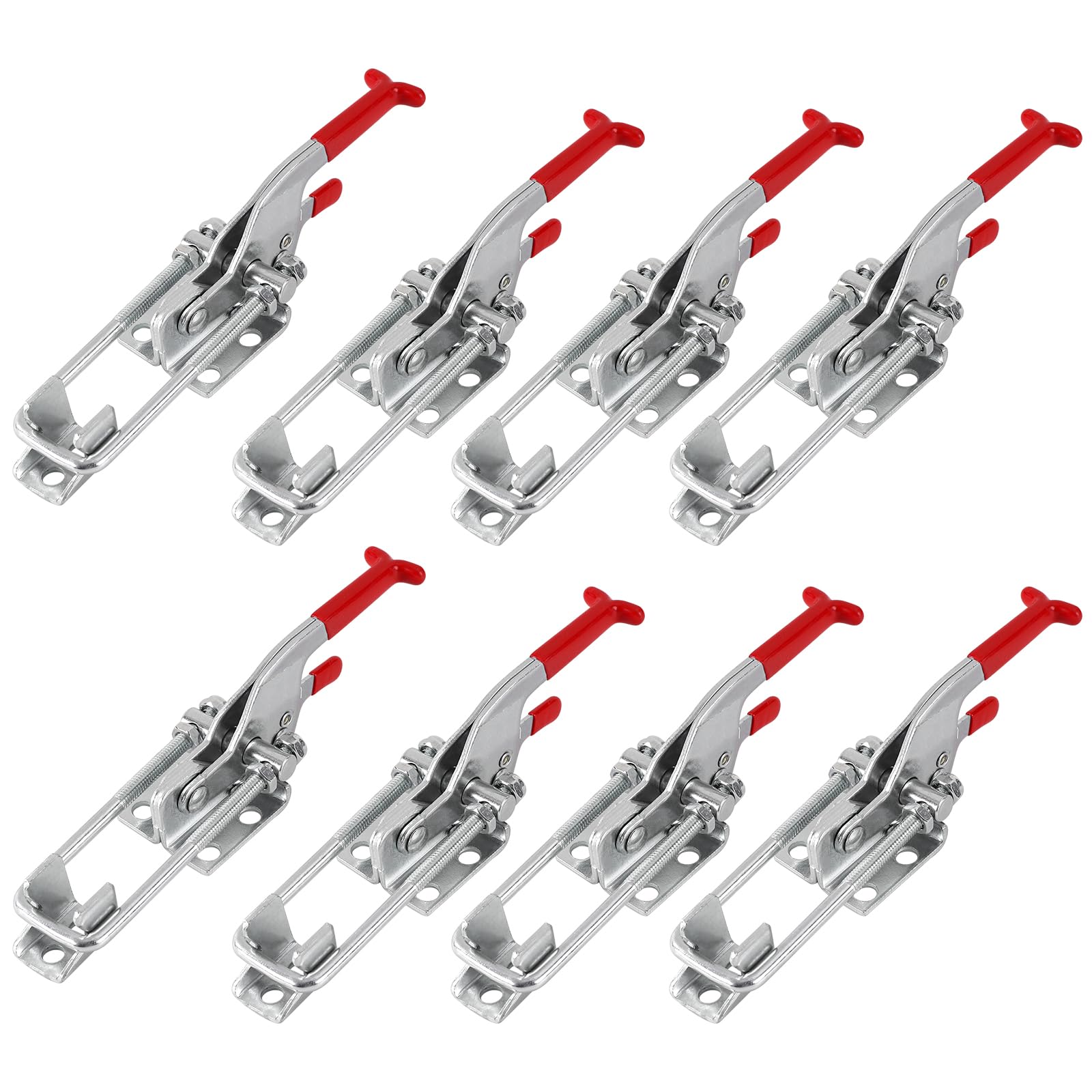 8 Pack Heavy Duty Toggle Clamp Latches 431 Type, 2000Lbs Holding Capacity Adjustable Latch U Bolt Self Lock Toggle Latch Smoker Lid Latch for Tire