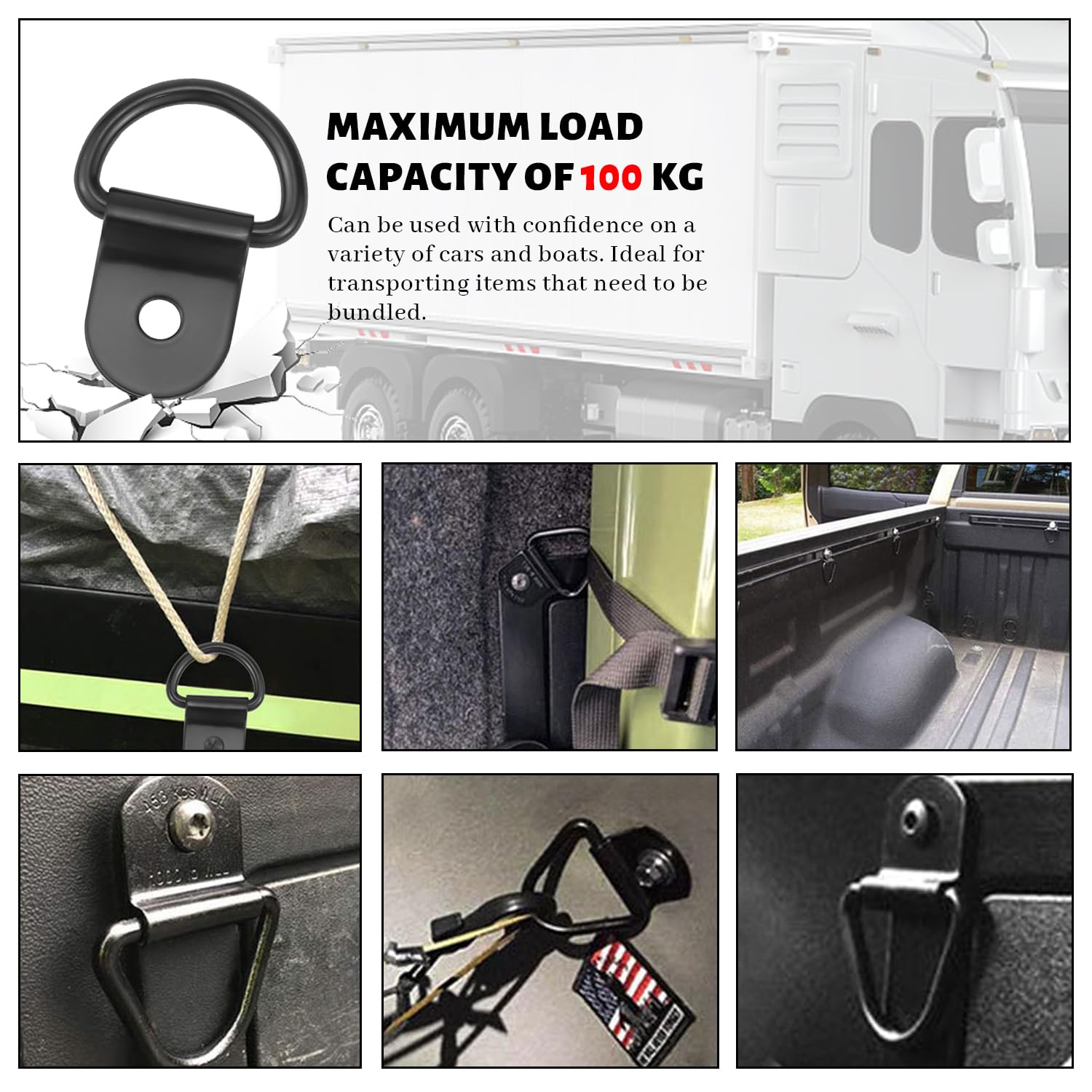 Anelli Di Ancoraggio FAELNK 20 Pezzi - Ganci A D Con Viti Autofilettanti Per Fissaggio Carichi - Foto 11