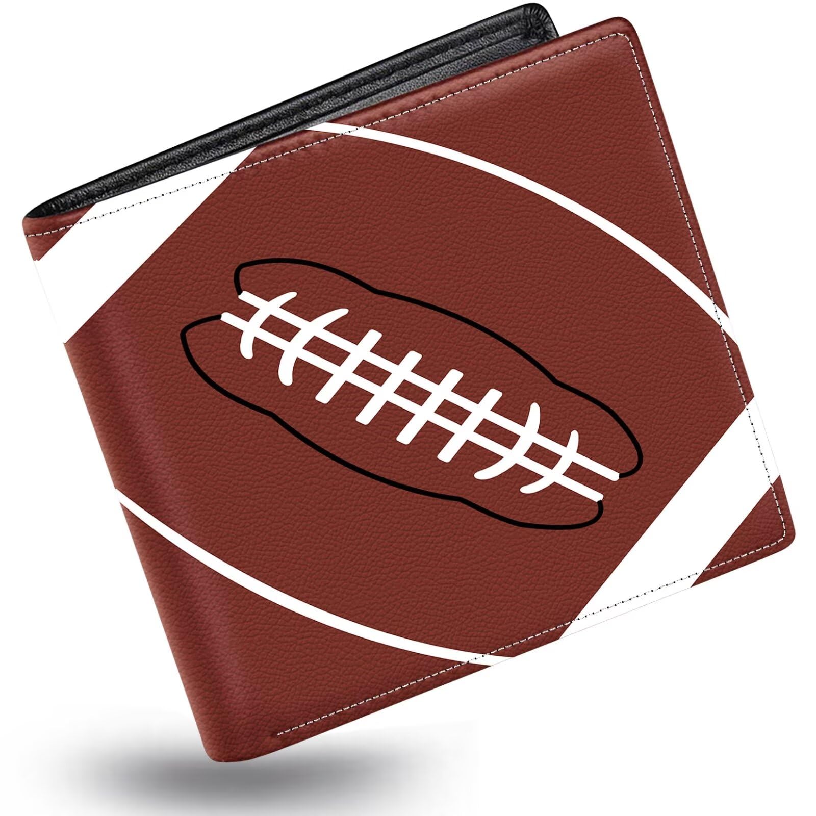Boys Wallet for Kids,Kids Wallets for Teen 9-12 8-12 12-14 with Card Pocket,Funny Football Leather Bifold Rfid Blocking Black Purse for Boy Male Youth Guys Christmas Gifts Birthday Present
