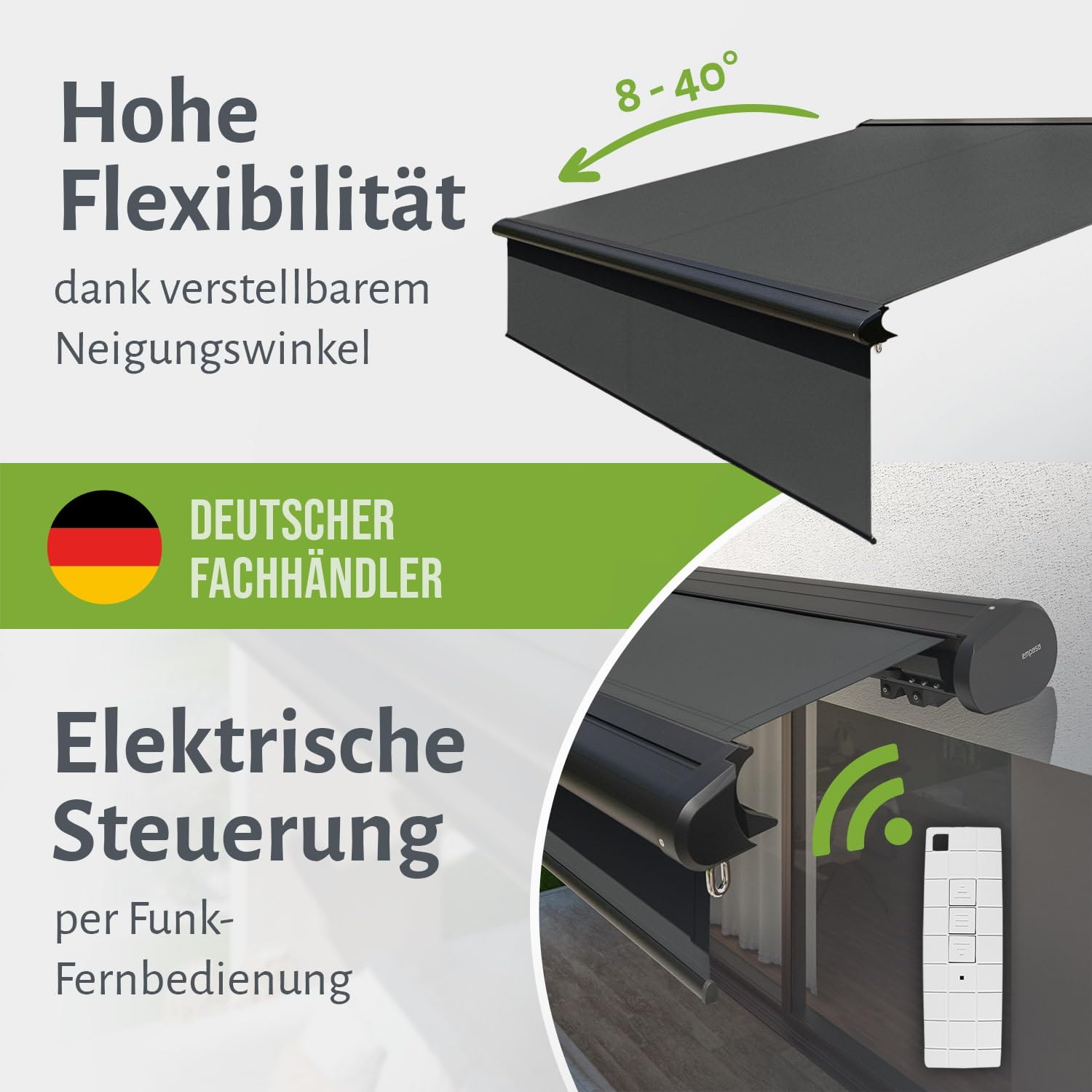 empasa Elektrische Vollkassettenmarkise 'Premium' Kassettenmarkise