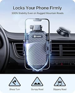 andobil Car Phone Holder, 2025 Military-Grade 89lbs Strongest Suction Phone Holders for Your Car Dashboard/Windshield/Vent Easy Clamp Car Phone Mount Stand for iPhone 17 16 15 14 13 Pro Max Samsung