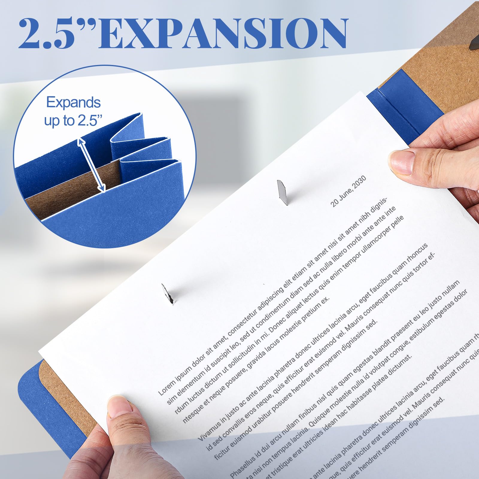 AmazingSpark 18 cartelle di classificazione, dimensioni legali, 1 divisore, cartellina con espansione, chiusura a 2 rebbi, resistente, organizer per ufficio per scuola, ospedali e casa (blu scuro)