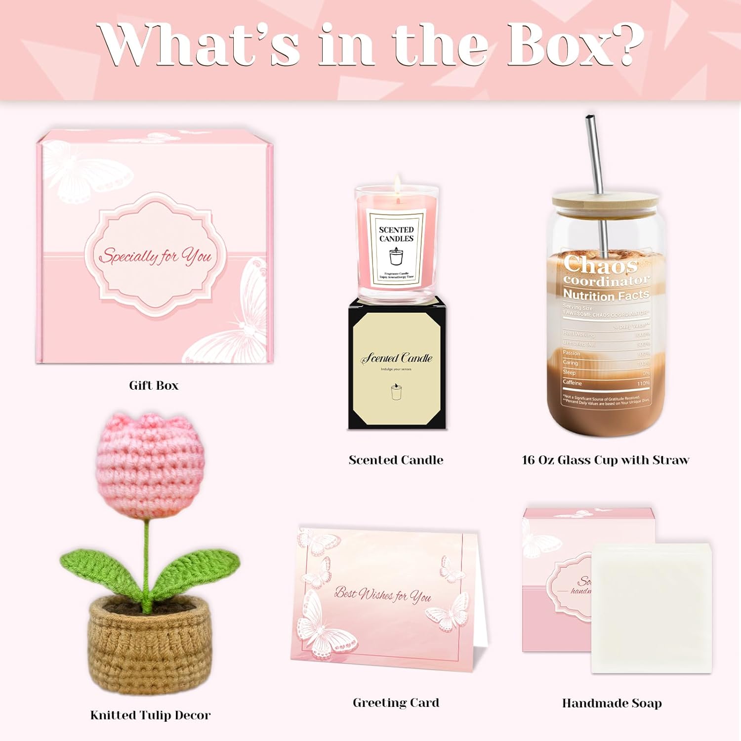 Appreciation Gifts for Coworkers, Farewell Gifts for Coworkers with 16 Oz Glass Cup, Scented Candle, Knitted Tulip Decor, Thank You Gift for Christmas, Thanksgiving, Birthday Gift for Women, Employee - Image 6