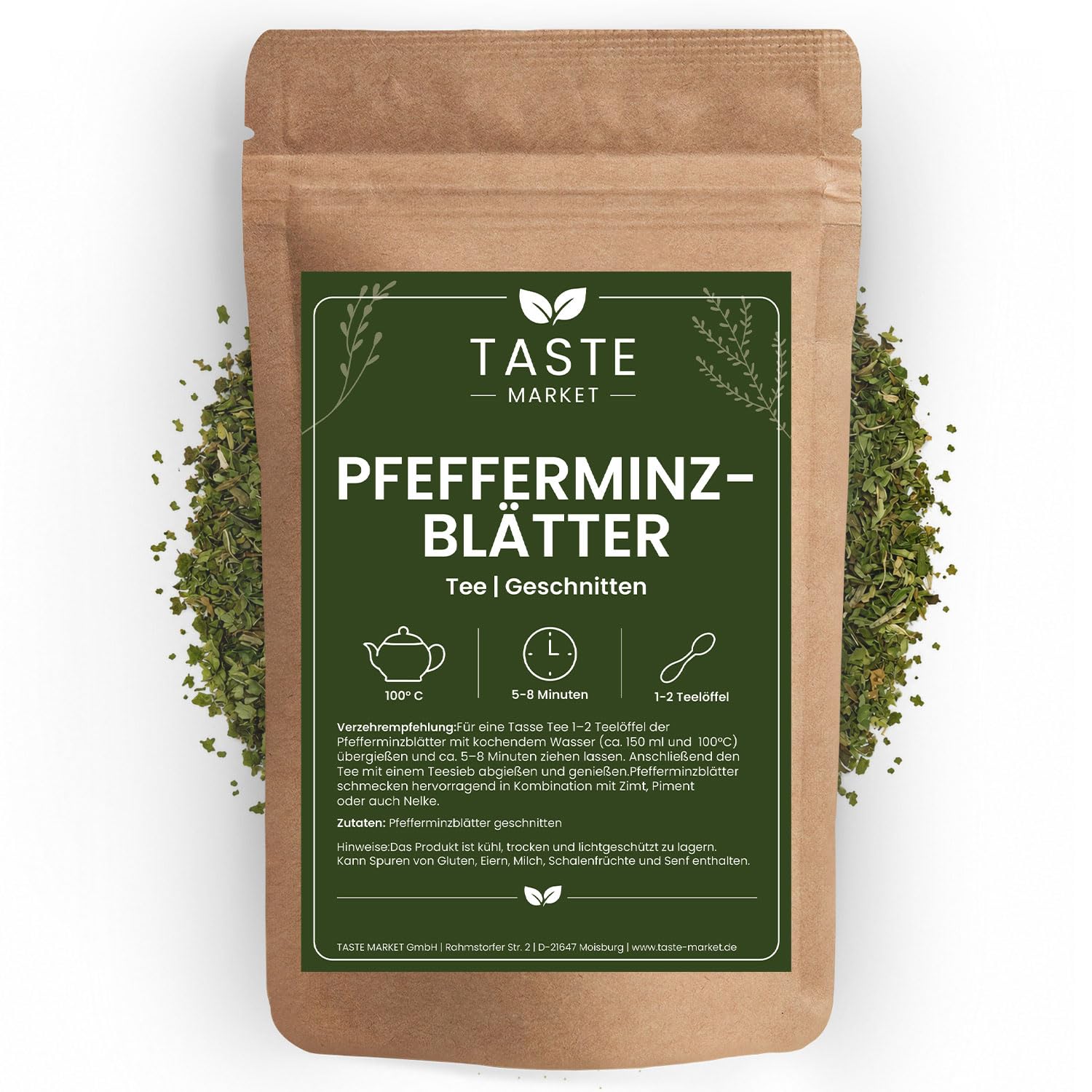 10 kg Pfefferminzblätter geschnitten | 100% natürlich | Pfefferminz | Tee | Taste Market