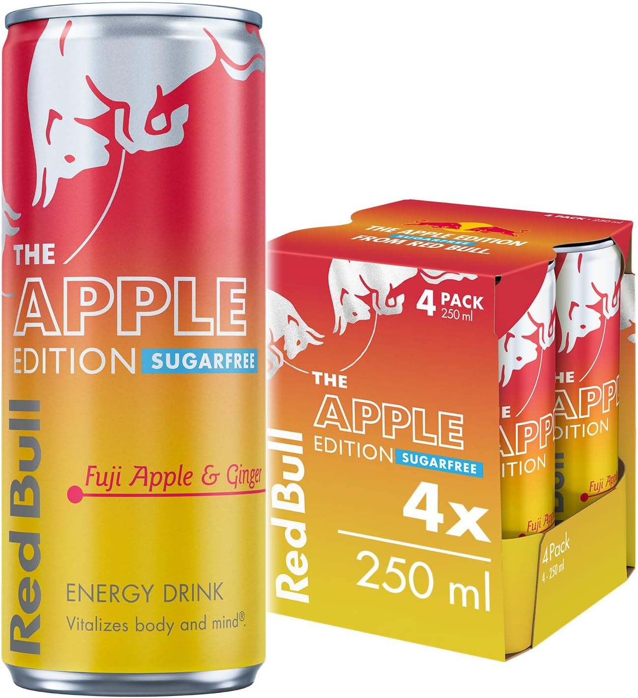 Red Bull Winter Edition Sugarfree Fuji Apple &amp; Ginger Energy Drink 250ml 4 pack