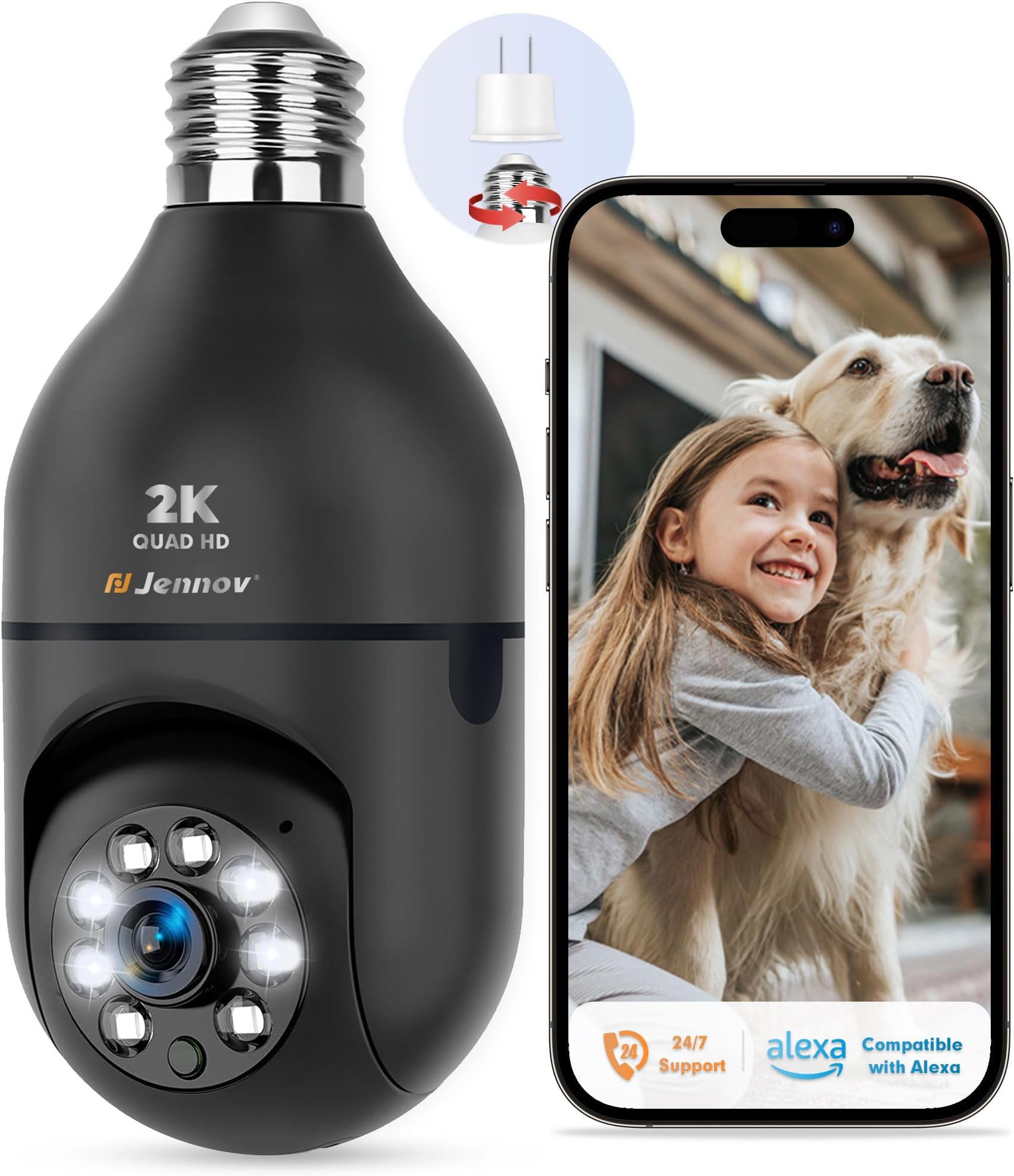 2K Light Bulb Security Camera 5GHz 2.4GHz Security Cameras