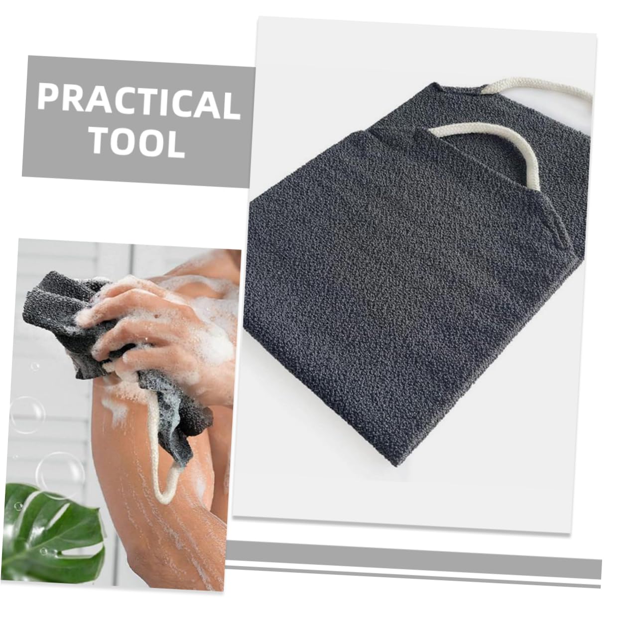 PEPLAYTAL Elastic Back Scrubbing Towel Exfoliating Body Mud Cleaning Towel Comfortable Design for Daily Shower Use Deep Cleaning for Back Arms and Heels Deep