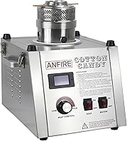 Vista 8 de ANFIRE Máquina profesional comercial de algodón de azúcar cabeza giratoria de 5 "con cuenco de metal de 24 pulgadas y red estabilizadora de hilo