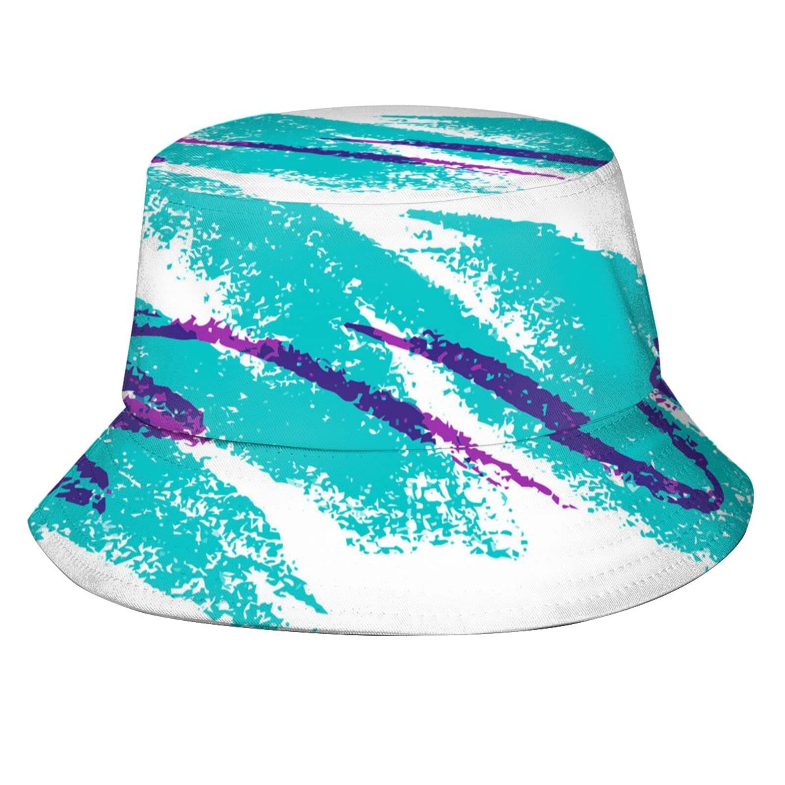 Retro Geometric Pattern 80-90s Style Print Bucket Hat for Men Women Teens,for Travel Beach Sun Fishing Golf Boonie Hats - One Size 90s-a2