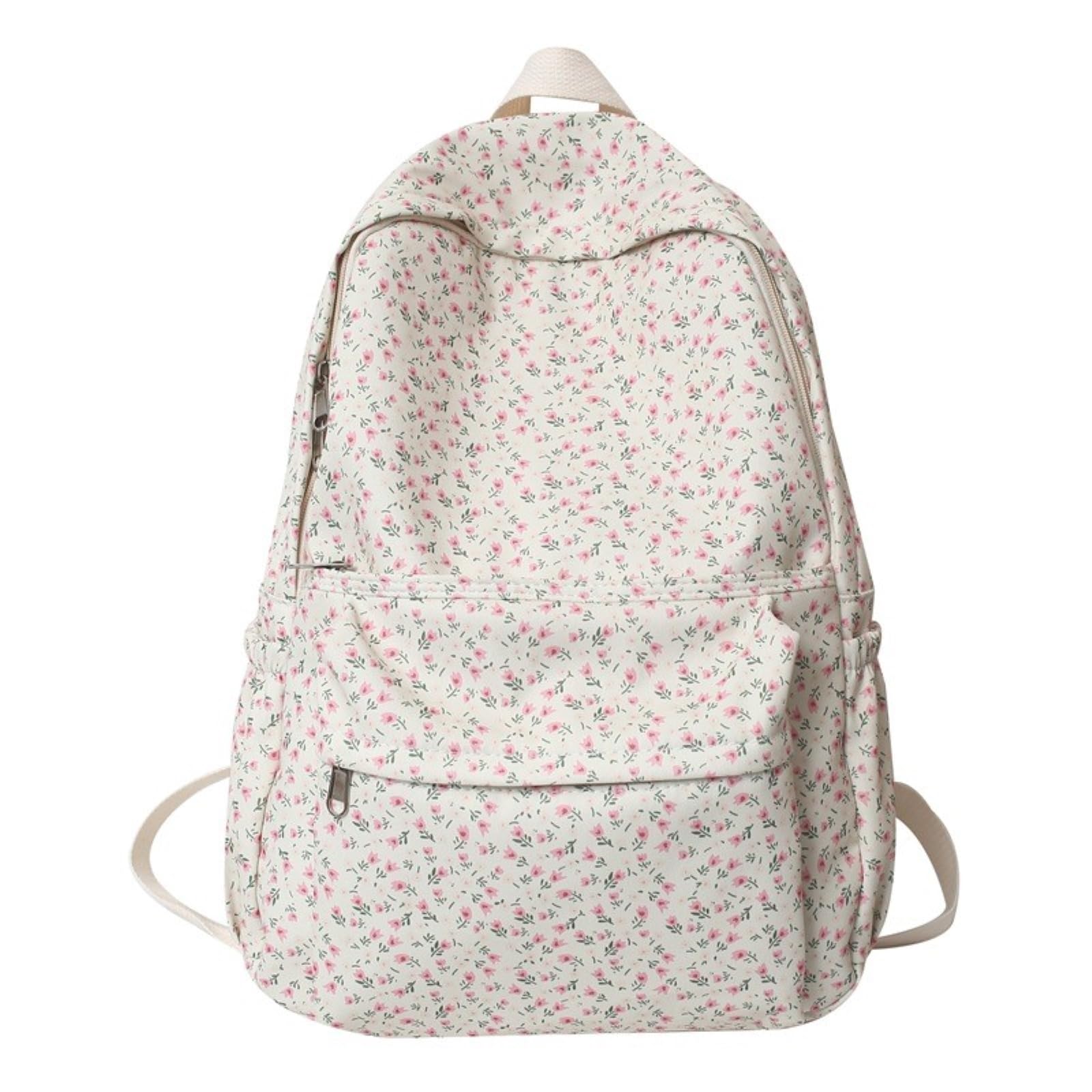 Zaino da Viaggio Rosa Piccolo Florale Stampa Leggero per Ragazze Adolescenti Campus Giornaliero All'aperto Daypack-b