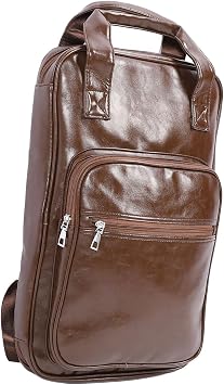 Drumstick Organizer Thickened Drumstick Storage Backpack PU Leather Drum Sticks Bag Carrying Bag Brown