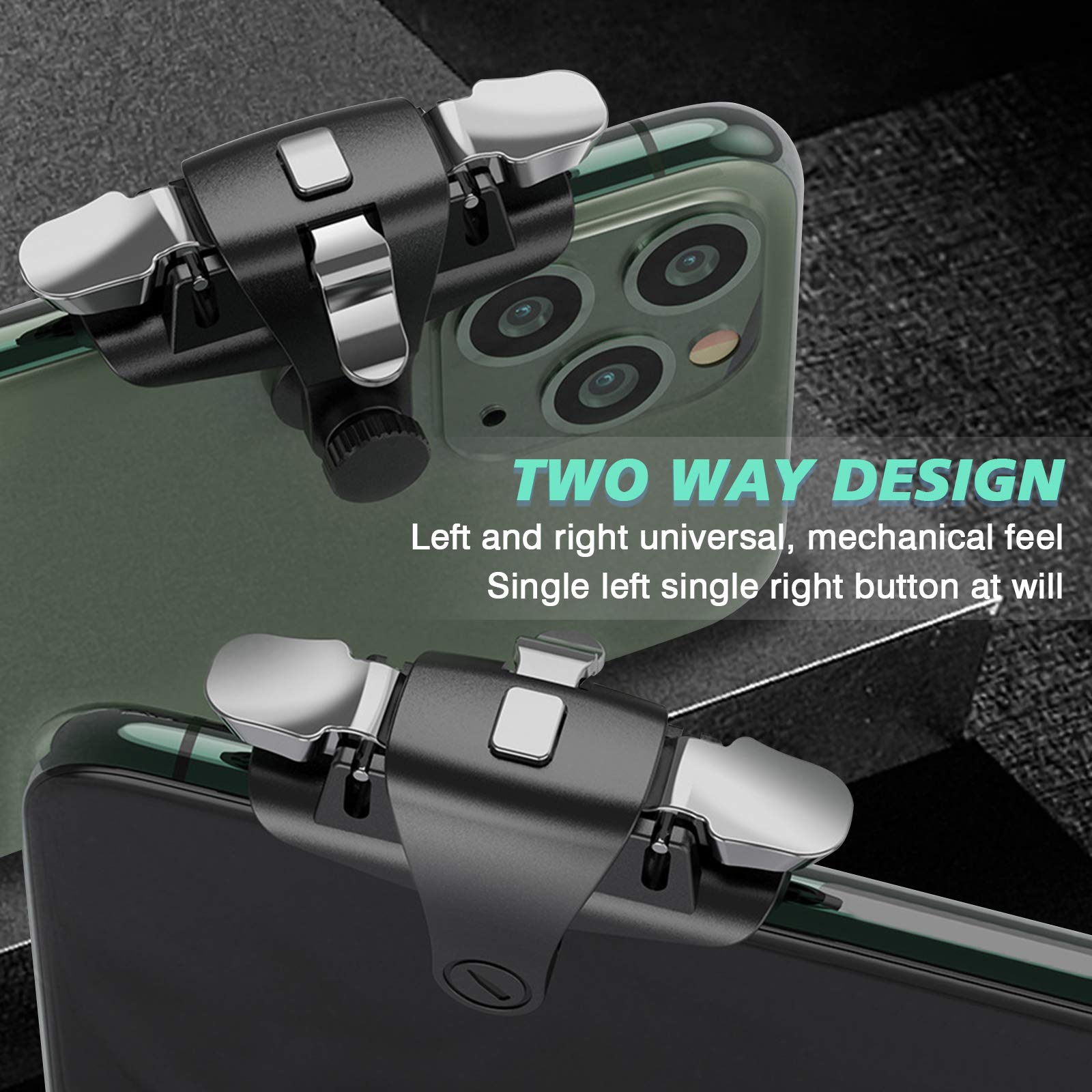 Newseego PUBG Mobile Game Controller Trigger, Mobiltelefon Spiel Tigger Empfindliche Game Joysticks Universal Version für PUBG/Knives Out L1R1-Handy-Controller Trigger für Android & IOS - Schwarz