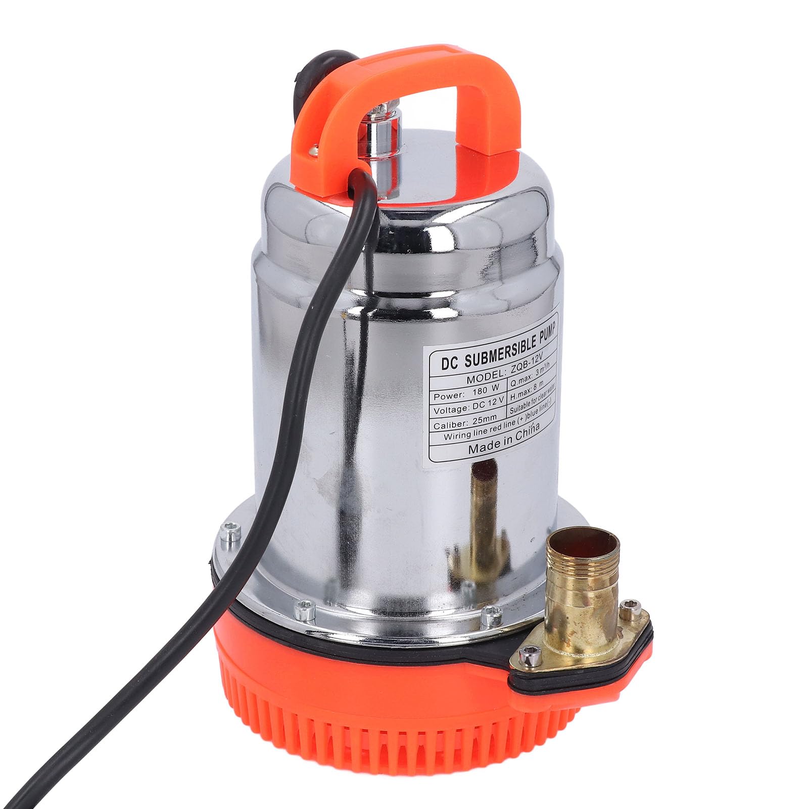 Walfront Bomba Sumergible de CC 12V, Bomba de Pozo Eficiente de Acero