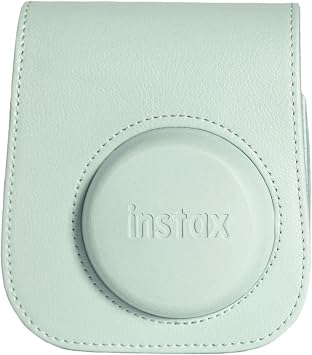 Instax mini 12 Camera 10-Piece Film Square Album and Leather Case Bundle Box (Green)