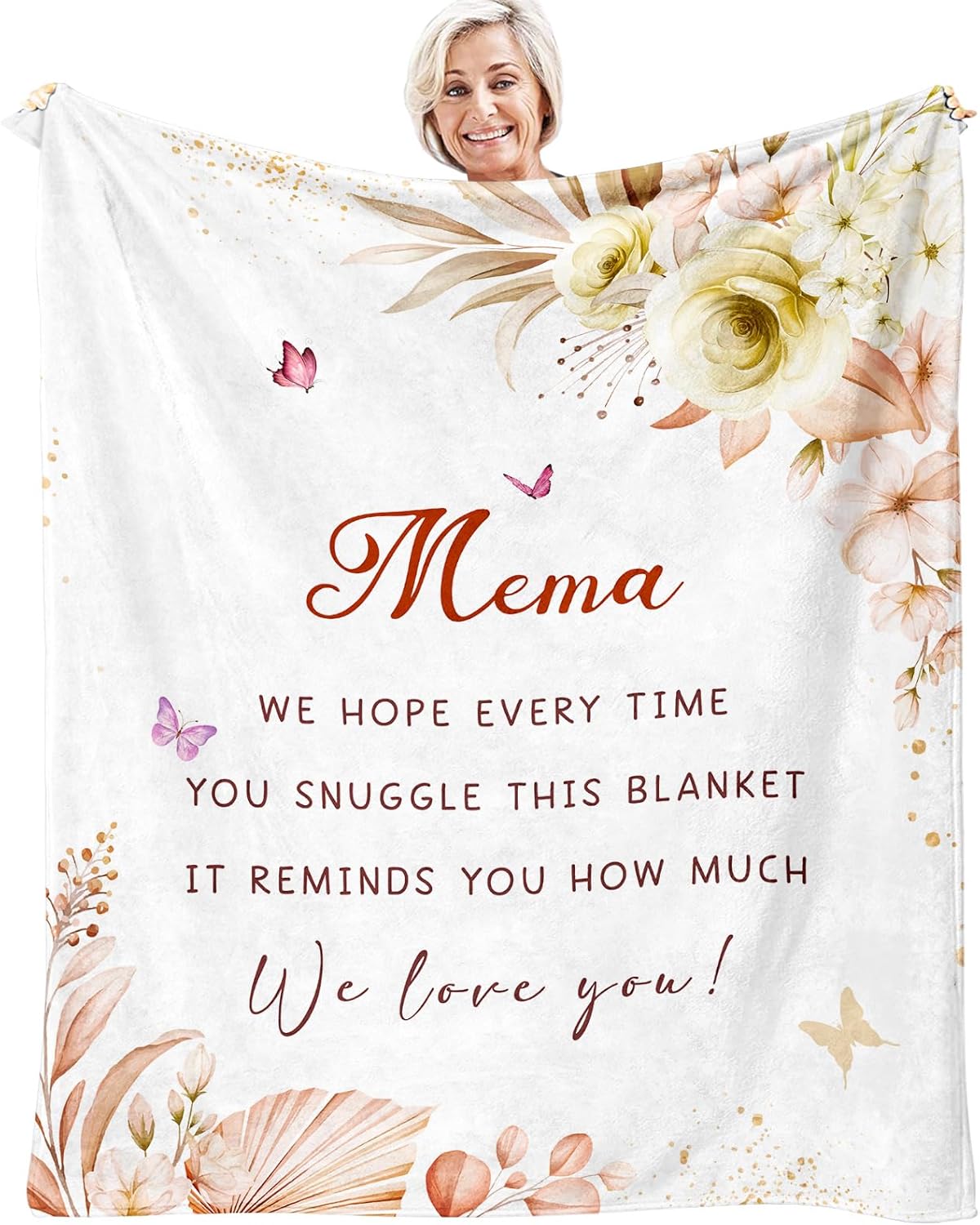 Mema Gifts for Grandma - Gifts for Mema - Mema's Gift from Grandchildren/Grandkids - Best Memas Ever Gift for Retirement Birthday Blanket 60"X50"