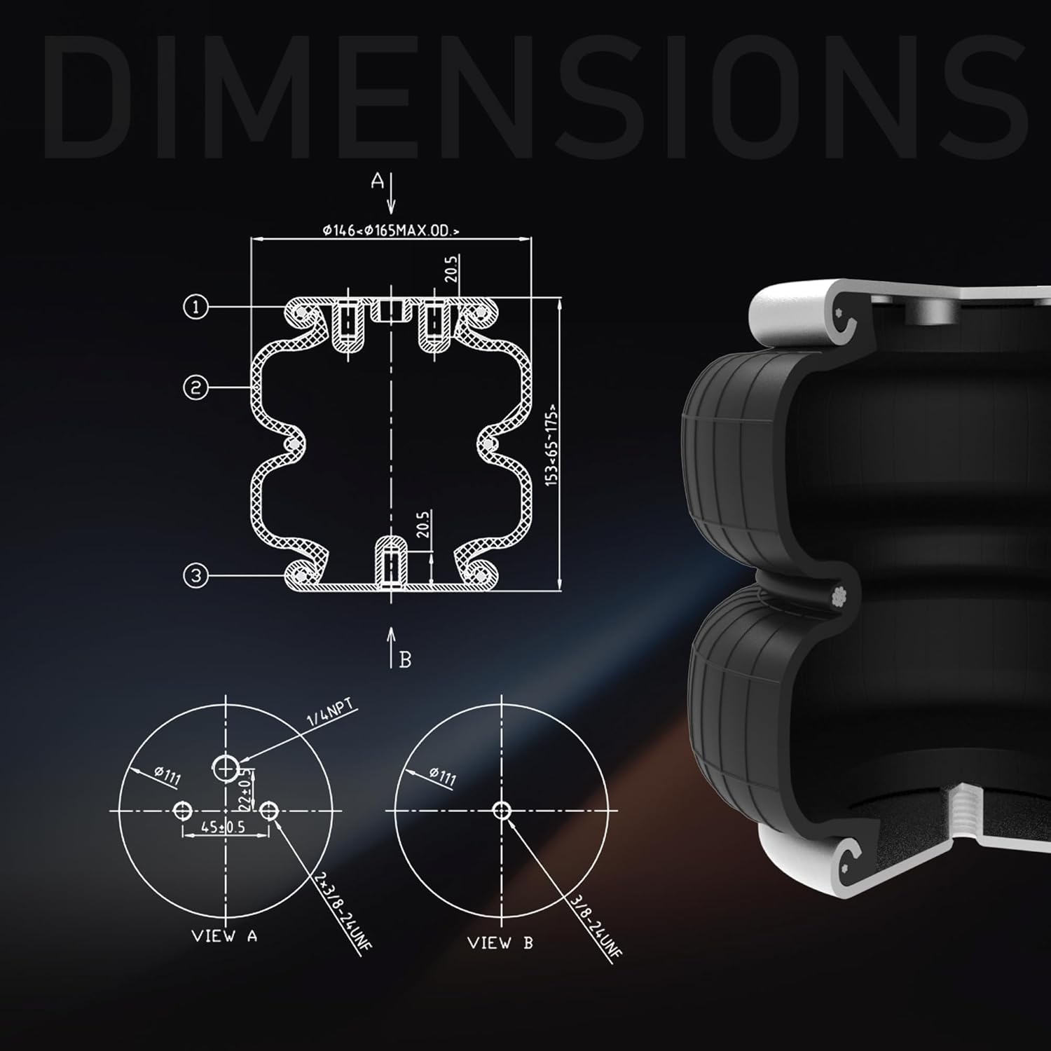 DEEAGLE 5000lbs for F150 Non-PowerBoost 2WD 4WD Air Bags Suspension Kit (2021-2026), Rear Air Bags for Trucks, 5000Lbs of Load Leveling Capacity (57355)