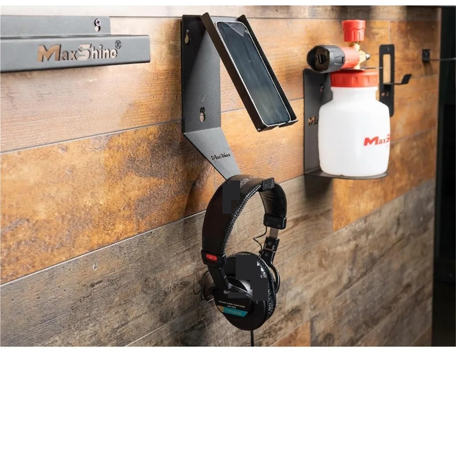 Supporto da parete per headset Supporto for cuffie da parete | Organizer in metallo verniciato a polvere for vari spazi - Dock for smartphone