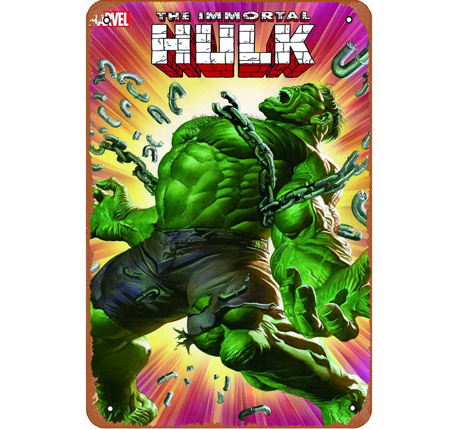 Ysirseu Immortal Hulk #38 Comics Poster Retro Metal Tin Sign Wall Home Wall Art Metal Tin Sign,cave,bar,Club,Home Wall Art Metal Tin Sign 8x12 Inches