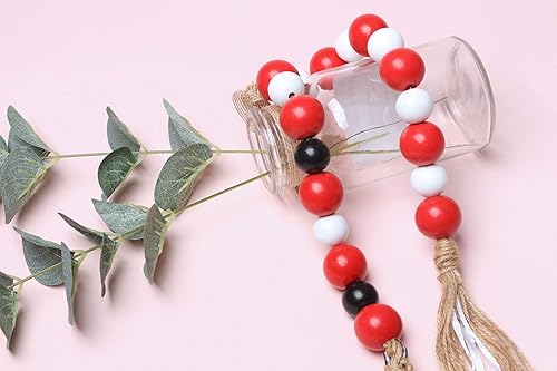 Miniatura 50 de Cuentas de madera redondas blancas de 0.394 in, 300 cuentas sueltas pintadas con espaciadores suaves para manualidades, collares y pulseras