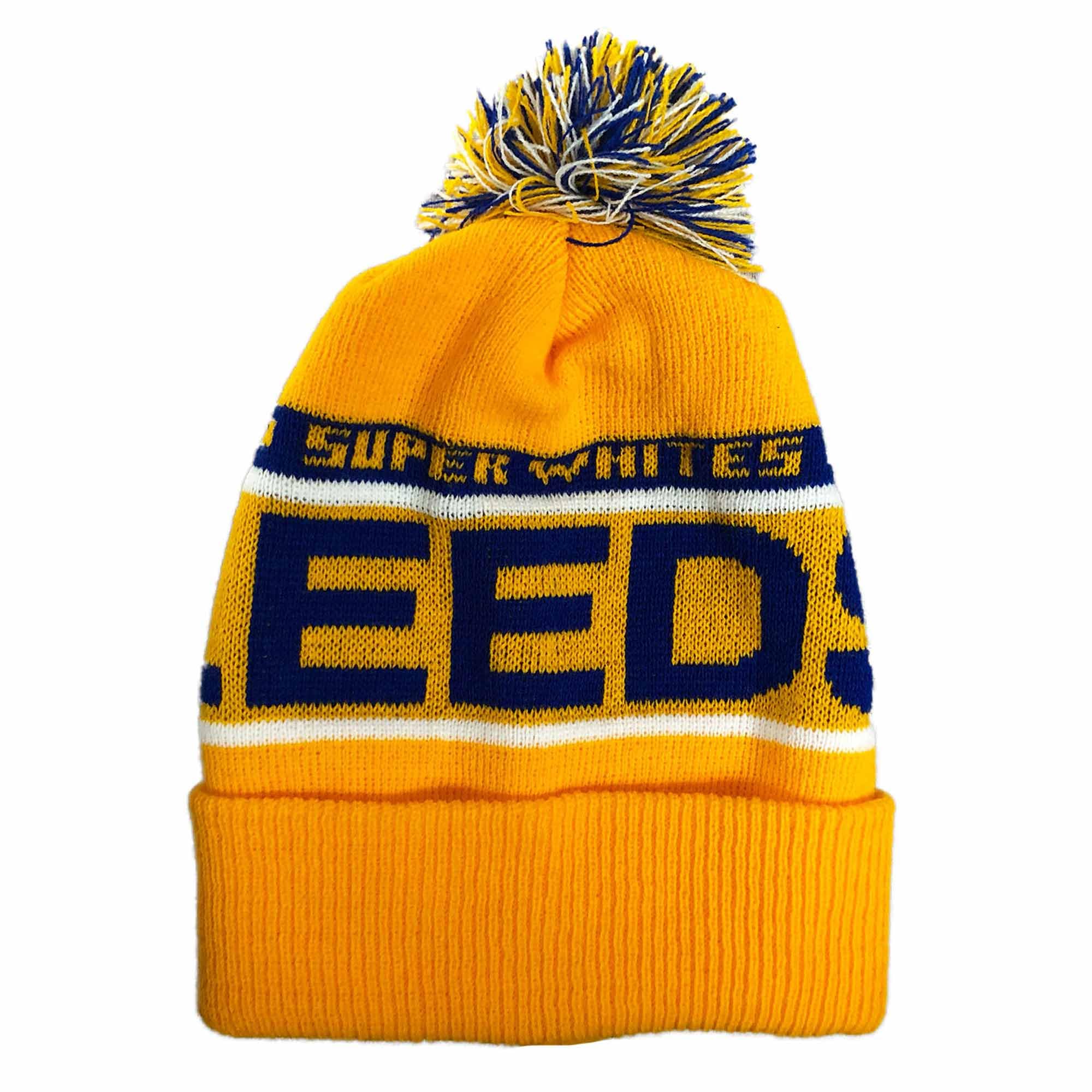 Gifts 4 All Men's Multicolor Unisex Leeds Utd Football Winter Bronx Hat, Leeds Utd Bobble Hat, Leeds Utd Woolly Ski Hat, Leeds Fans Match Day Hat