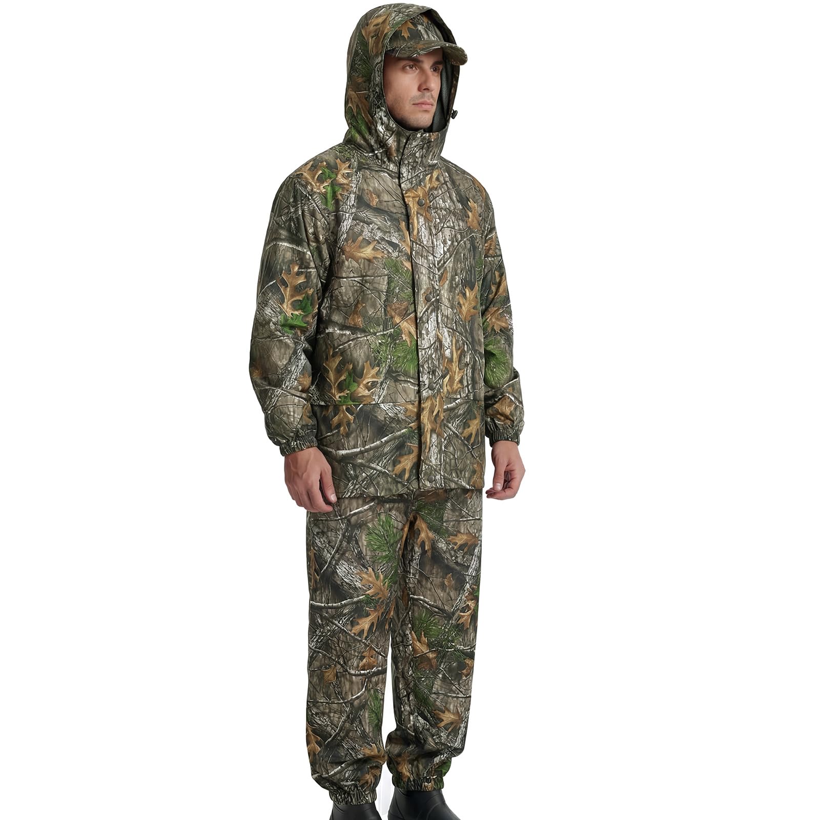 LOOGU Poncho de pluie, imperméable à motif camouflage, tapis de sol
