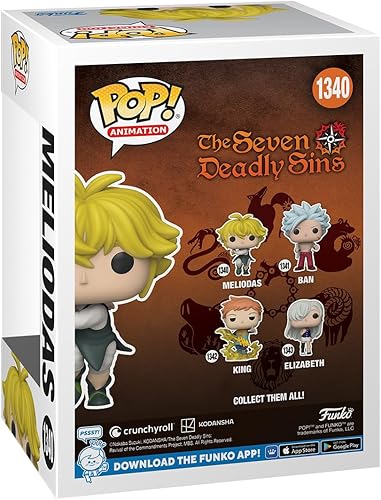 Miniatura 3 de Funko Pop! Animation Seven Deadly Sins - Meliodas con postura de mostrador completo - Figura de vinilo coleccionable - Idea de regalo - Producto
