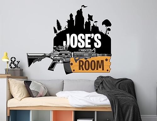 Miniatura 2 de Calcomanías de pared de jugadores con nombre personalizado, decoración de dormitorio de niños, calcomanía con nombre personalizado, decoración de